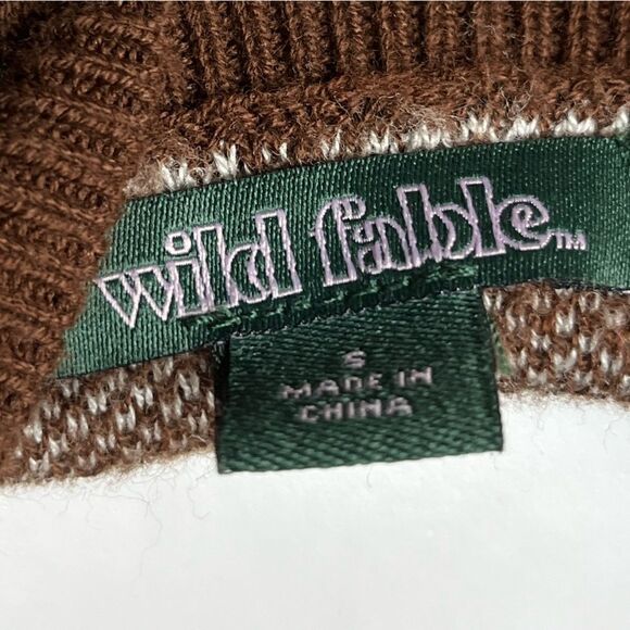 Wild Fable Checkered Jacquard Print Retro Midi Dress Brown & White Size Small - Picture 4 of 5